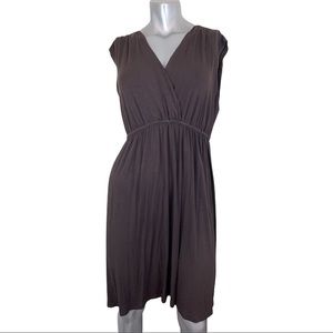 Spense Women's Dress Brown Medium Empire Waist Vneck Viscose Cap Sleeve